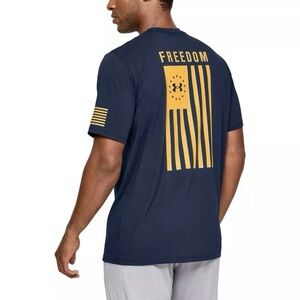 Mens Under Armour Freedom Flag T-Shirt Size 3XL Tall NWT Navy Blue 1333350-410